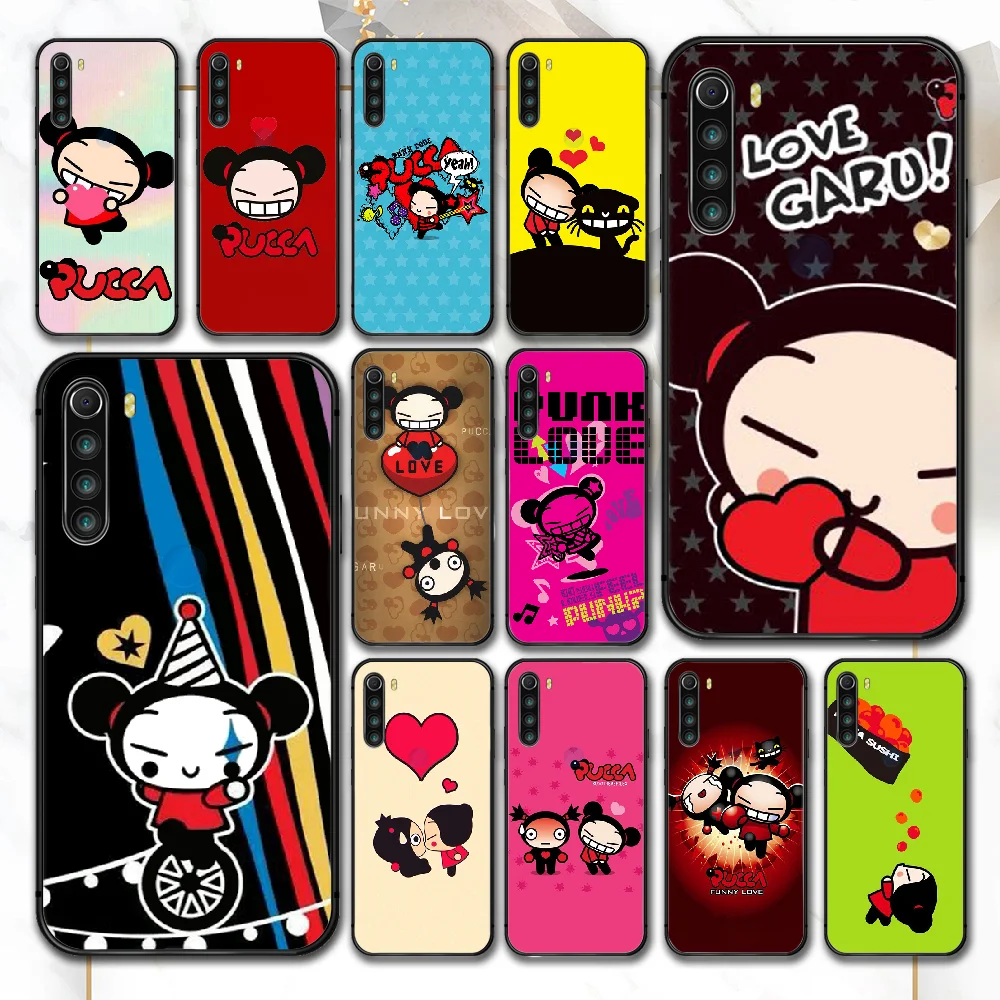

Pucca China Doll Lovers Phone Case For Xiaomi Redmi Note 7 8 8T 9 9S 4X 7 7A 9A K30 Pro Ultra black Back Trend Shell Soft