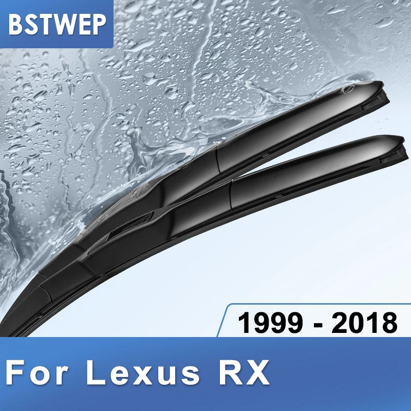 BSTWEP Windscreen Hybrid Wiper Blades for Lexus RX Series RX300 RX330 RX350 RX400h RX450h Fit Hook Arms / Push Button Arms