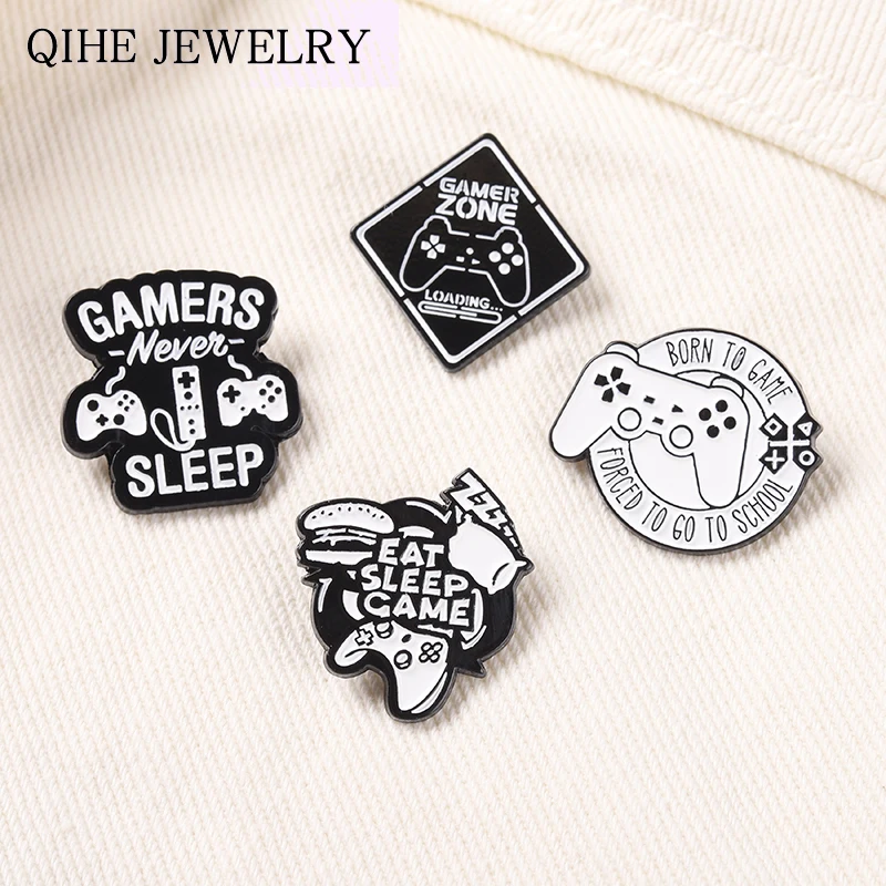 

Gaming Gamer Player Brooches Funny Quote Enamel Lapel Pins Backpacks Clothes Metal Badge Jewelry Gfit for Friends Wholesale