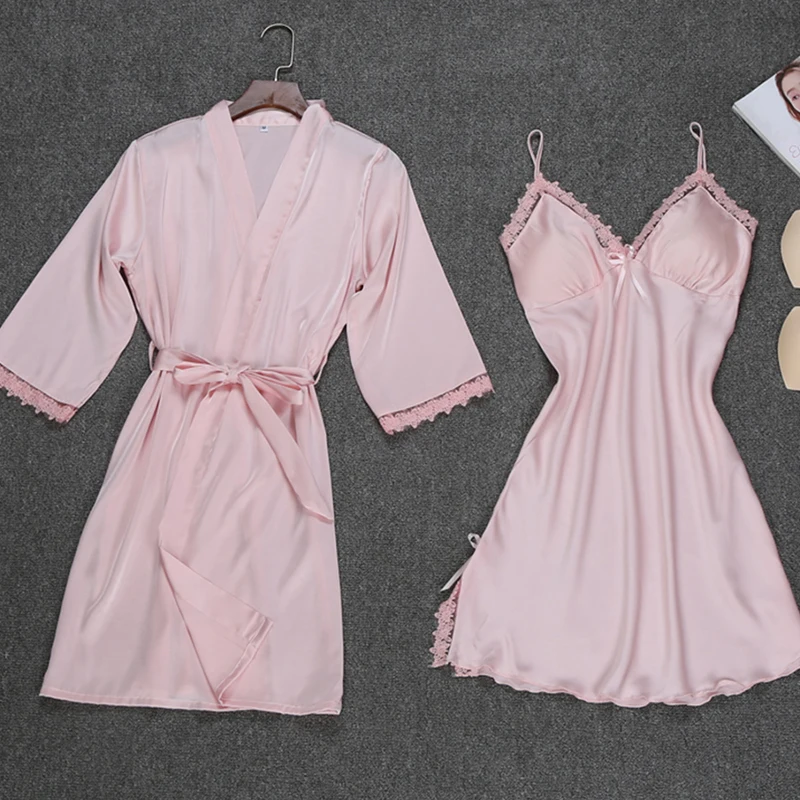 Женская пижама сексуальная ночная рубашка на подтяжках из двух частей Весенняя и