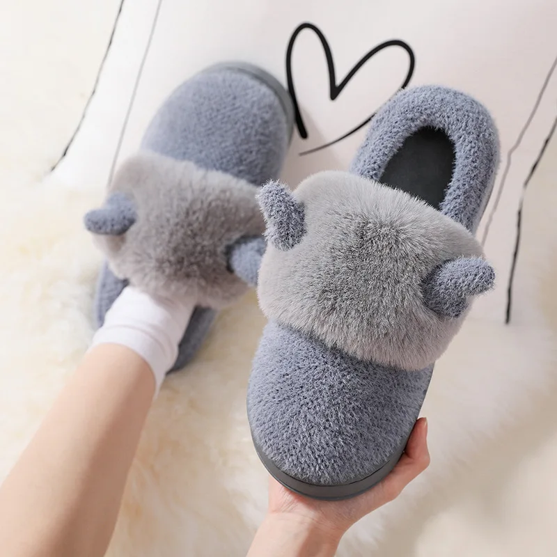 

Cotton slippers autumn and winter cute plush warm home indoor non-slip platform shoes SYS2