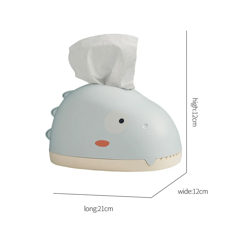 

Tissue Cover Pumping Tissue Case plastic Tissue Box Living Room Cute Portable Cartoon dinosaur Tissue Paper Pouch Tissue Holder