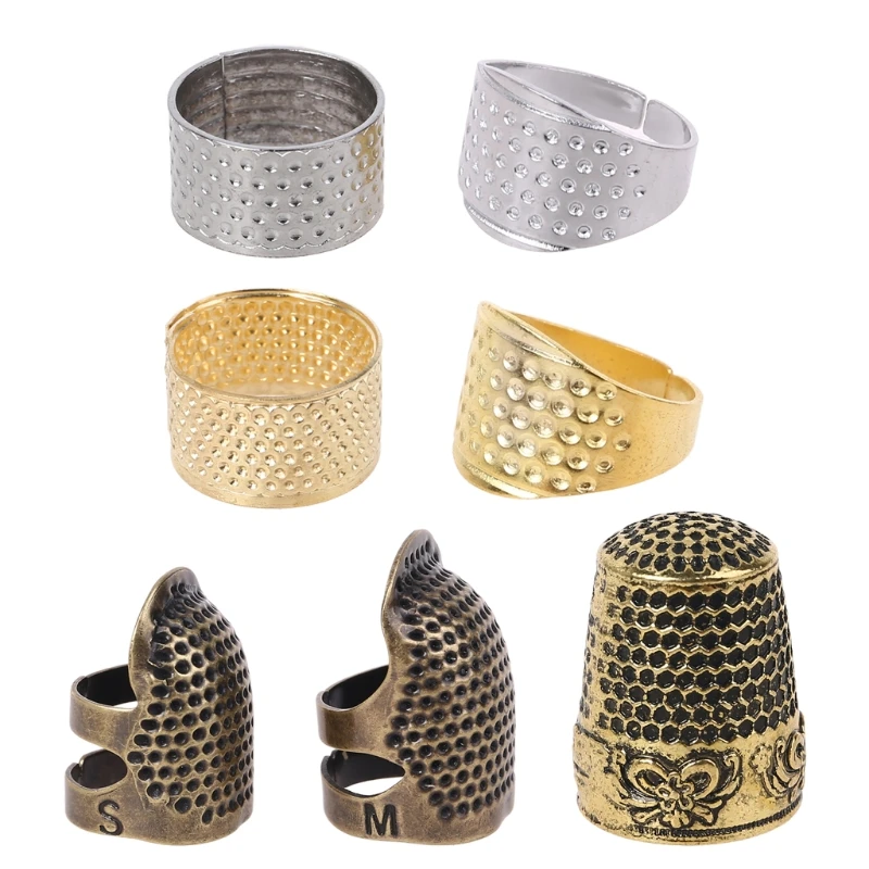 

7pcs/set Retro Sewing Thimble Finger Shield Protector Pin Needle DIY Handworking Quilting Craft Accessories