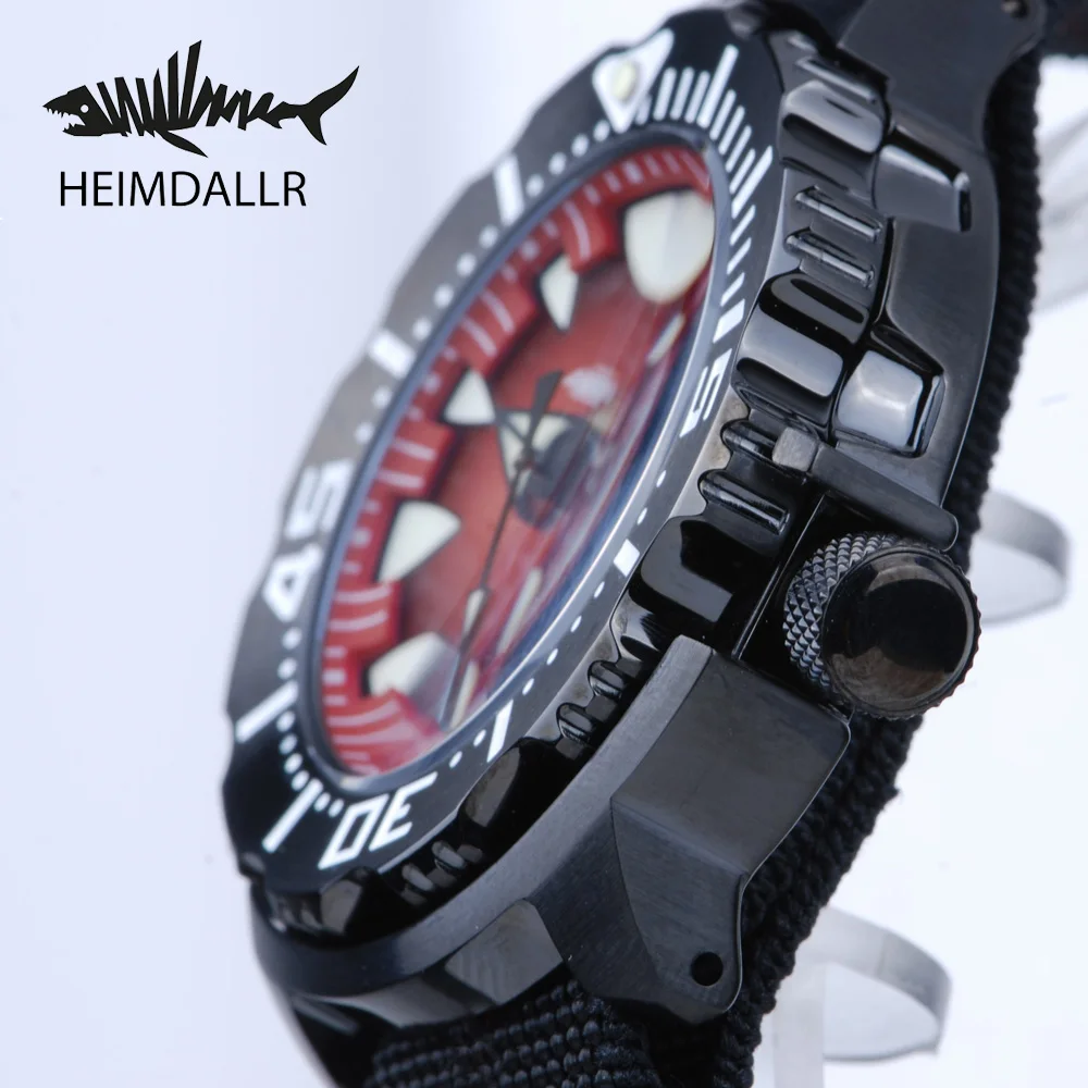 Heimdallr Monster Automatic Men Watch Gradient Luminous Dial Black PVD Coated Case NH36 Diving Watch 200M Mechanical Wristwatch enlarge