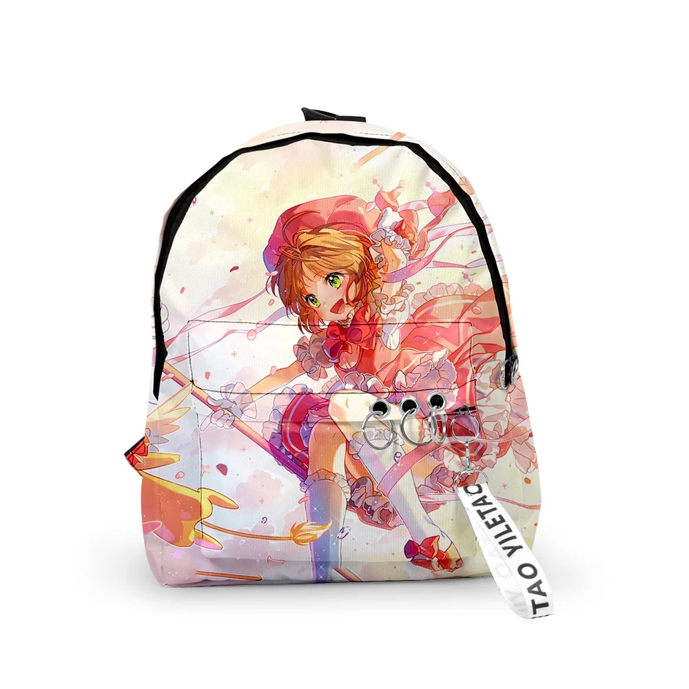 

Classic Cardcaptor Sakura School Bags Notebook Backpacks Boys/Girls 3D Print Oxford Waterproof Key Chain Funny Small Travel Bags