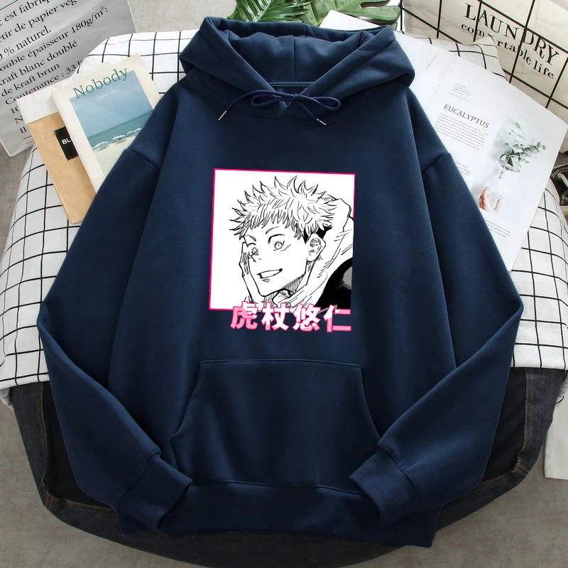 

Jujutsu Kaisen Yuji Idatori Print Sweatshirts Hoody Mens Casual Fleece Hooded Sweatshirts 2021 New Trendy Autumn Spring Pullover