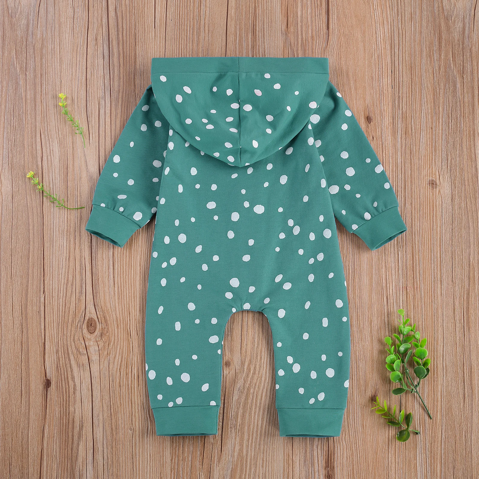 От 0 до 24 месяцев с узором в горошек Детский комбинезон для новорожденных