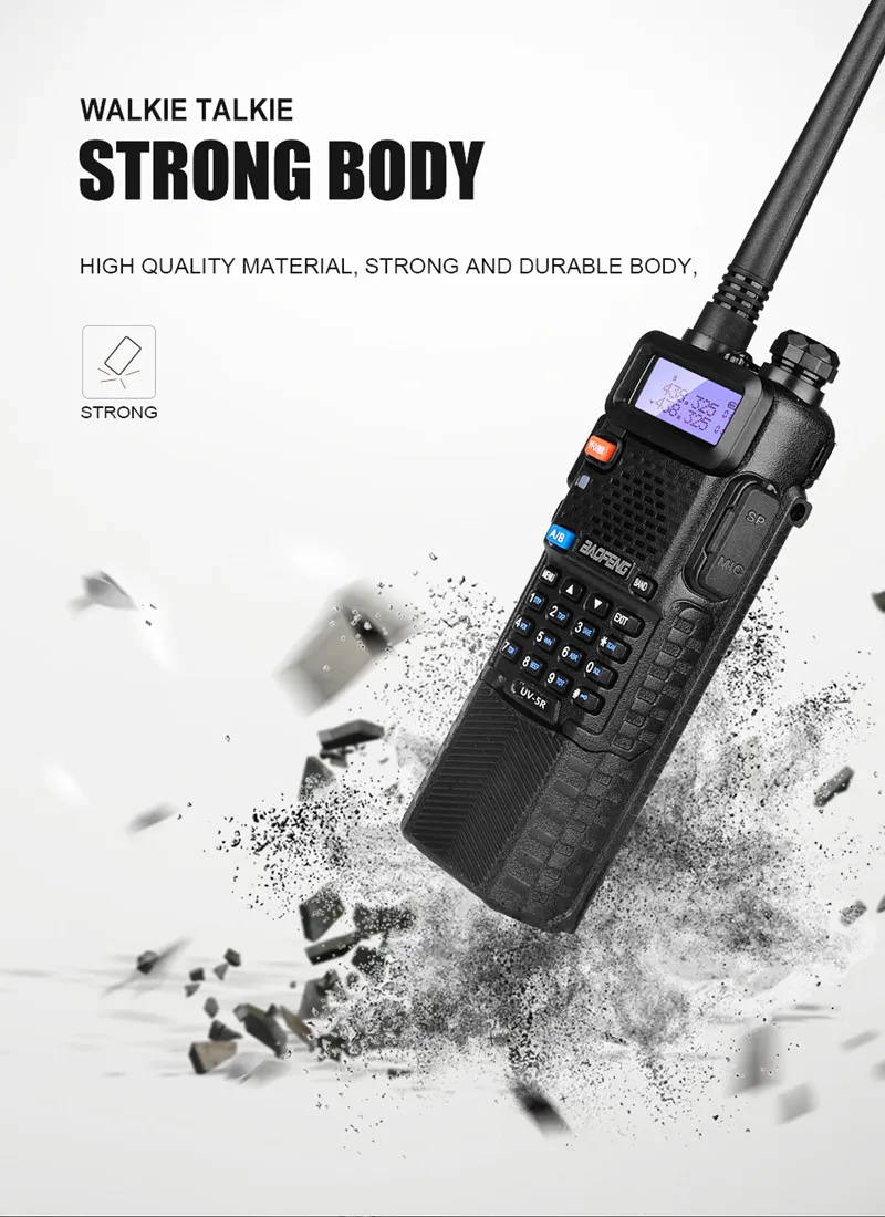 8W High Power Baofeng UV-5R Walkie Talkie Amateur Radio Scanner VHF UHF CB Radio Comunicador USB Woki Toki 3800mAh UV5R Hunting
