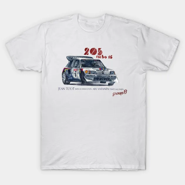 

Men T-shirt RALLY GROUP B Peugeot 205 Turbo 16 Tshirt Women T Shirt Men Cotton Tees Streetwear Harajuku
