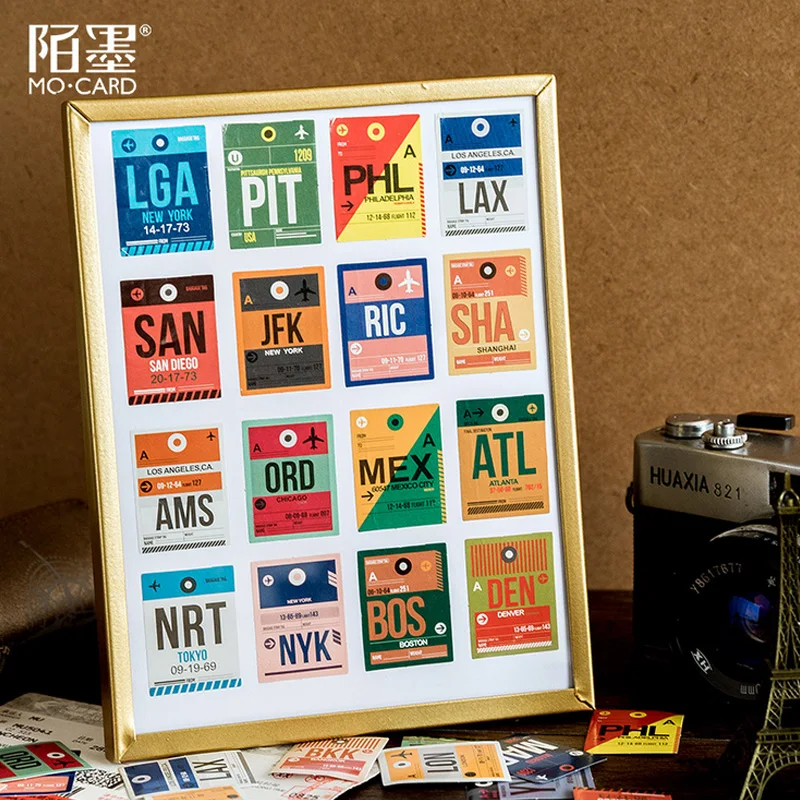 46 шт./кор. Momo винтажный дорожный штамп мини бумажный стикер пакет DIY декоративная