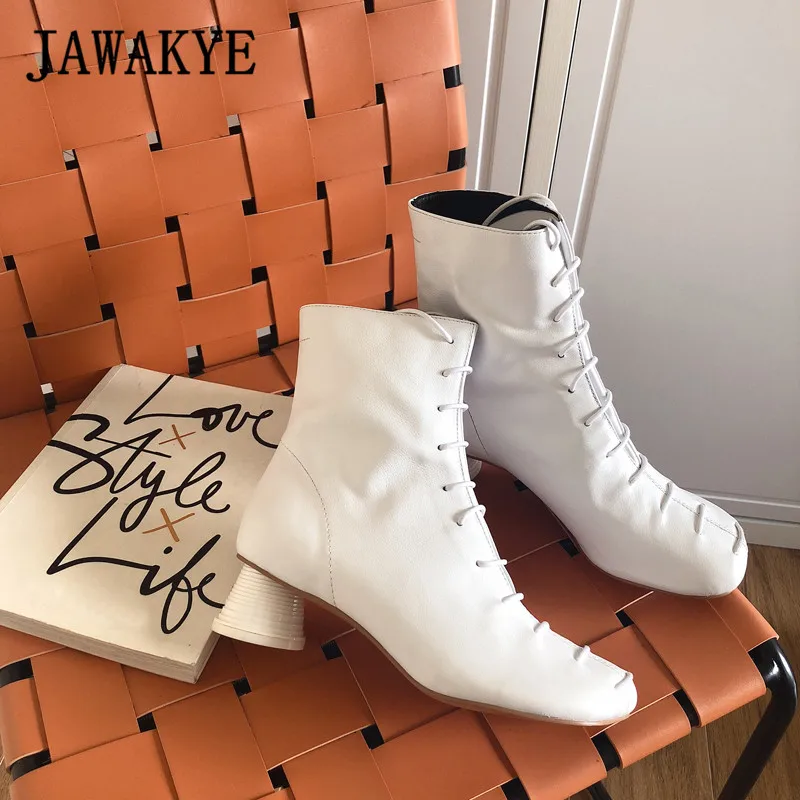 Женские ботильоны на высоком каблуке модельные короткие ботинки из натуральной