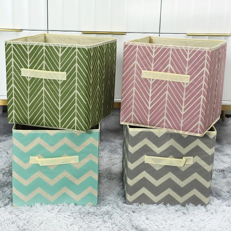 

Folding Cube Storage Box Non-woven Fabric Sundries Organizer Clothes Toys Closet Storage Bins with Handle Home Storage Basket