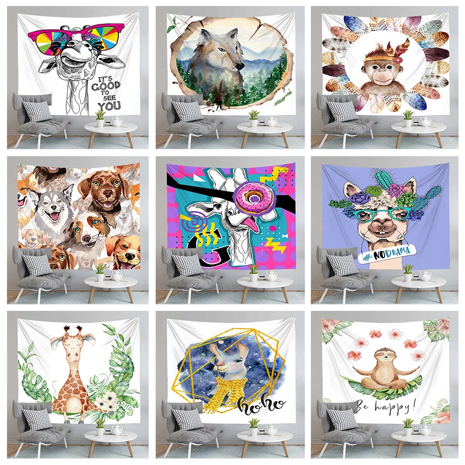 Богемный 3d одеяло с принтом животных ковер настенный искусство подвесной