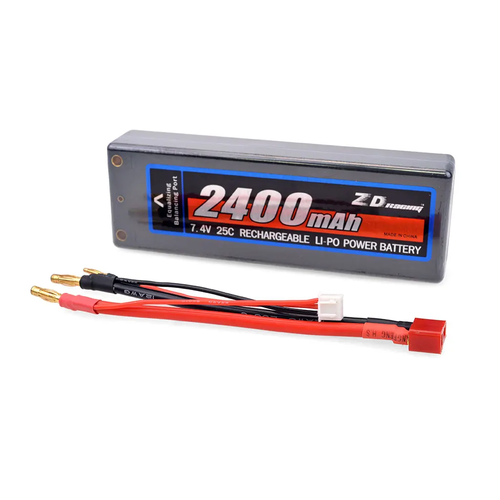 

ZD Racing 9106 9106S 9101 9102 9104 1/10 RC Spare 7.4V 2400mAh 25C 2S Li-PO Battery T Plug for 1/10 car vehicle models