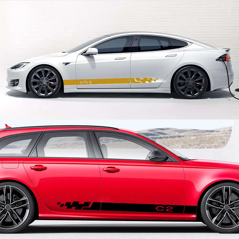 2 шт. наклейки на автомобильные двери для Citroen C1 C3 C4 CACTUS Picasso C5 C6 | Автомобили и