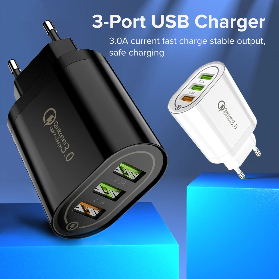 Venroii Быстрая зарядка 3 0 USB зарядное устройство для телефона samsung S8 S9 Xiaomi Mi 8 huawei