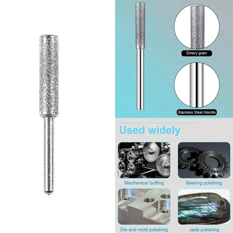 

18 шт. точилка для бензопилы камень с алмазным покрытием цилиндрические заусенцы Полировочный шлифовальный инструмент Шлифовальные сверла