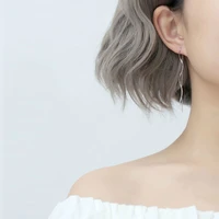 simple style silver color long tassel wave earrings chain ear line earrings for women gilr fashion jewelry party birthday gift