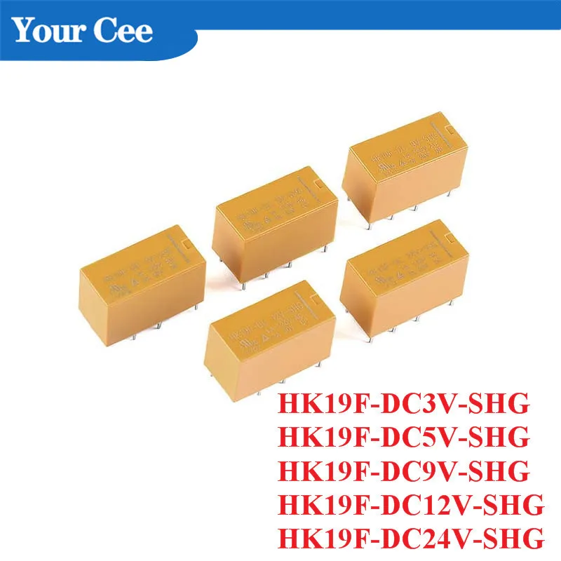 Мини Мощность реле HK19F DC3V SHG DC5V DC9V DC12V DC24V 3V 5V 9V 12V 24V 8P 2NO 2NC|Интегральные схемы| |