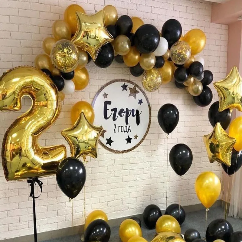 40-дюймовый воздушный шар из фольги с золотыми цифрами украшение для дня рождения