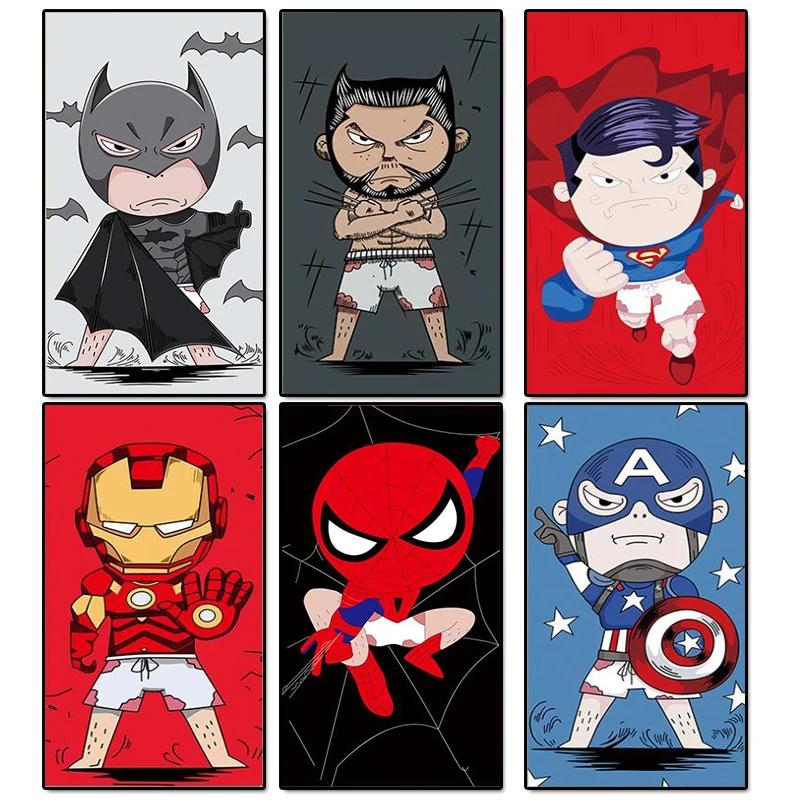 

Marvel Superhero Poster Captain America Spiderman Batman Thor Character Poster HD Printing Mural Home Children's Room Picture