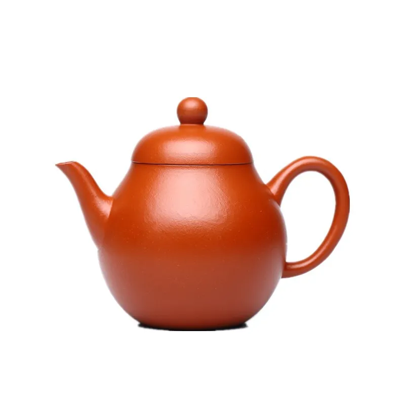 

Yixing Zisha teapot raw ore vermilion clay ball hole inner wall seal handmade with incense pot Kung Fu sketch tea set