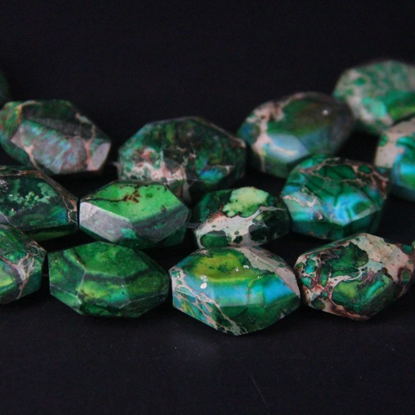 15 5 &quotпрядь Зеленый Императорский камень граненая плита кусочек свободные