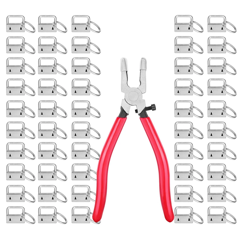 

Key Pendant Set 50Pcs Lanyard Key Pendant Hardware 2.5 cm with Keychain Pliers Tool for Keychain and Wrist Clip Hardware