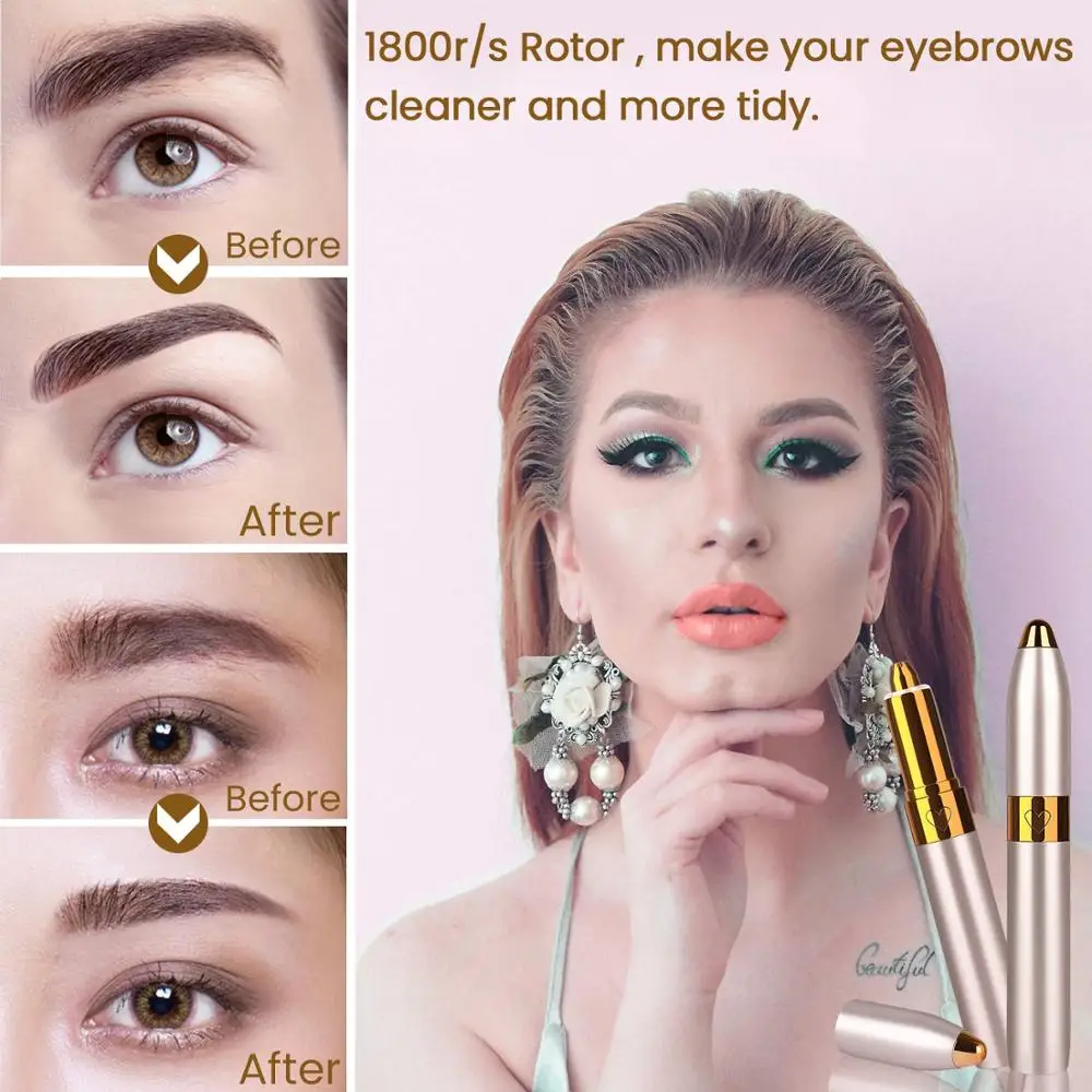 2019 USB Перезаряжаемый электрический триммер для бровей безболезненный эпилятор