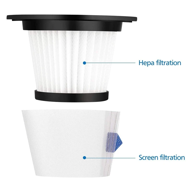 

8 Pairs of Set Replacement HEPA Filter Compatible for MOOSOO K17 Cordless Vacuum (HEPA Filter&Strainer Screen)