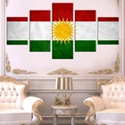 Флаг Курдистана, HD холст, 5 шт., картина маслом, печатный плакат, настенное искусство, современная картина для гостиной, домашний декор, рамка