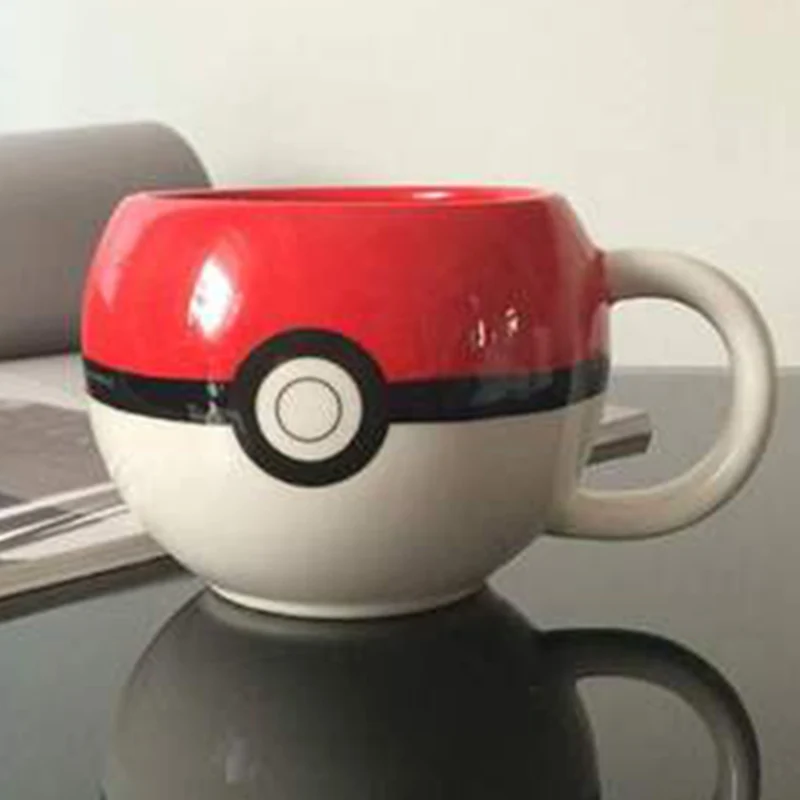 Новинка 320 мл Pokemon Go шаровая кружка Пикачу кружка с бесплатной подстаканкой 1 шт. керамические кофейные кружки бутылка для воды и чая чашка для детей Подарки