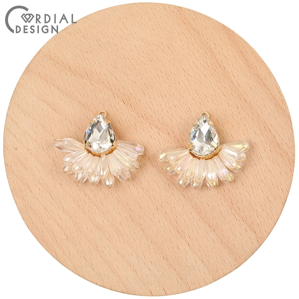 

Cordial Design 20Pcs 27*30MM Earrings Accessories/Crystal Charms/DIY Making/Sector Shape/Hand Made/Jewelry Findings &Components