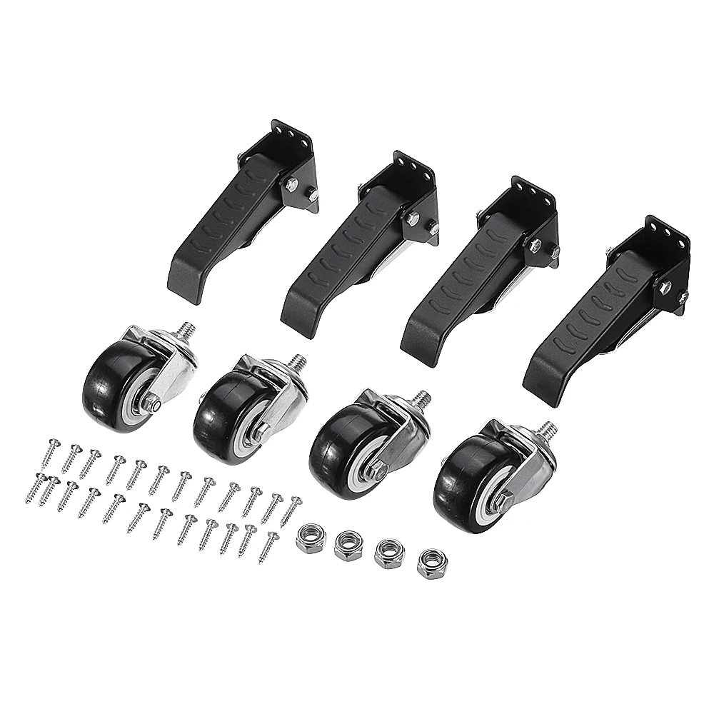 

4 Pcs Furniture Caster Wheel Kit 400lbs Heavy Duty Workbench Casters Wheels Rollers for trolley Baby Crib Bed Woodworking Table