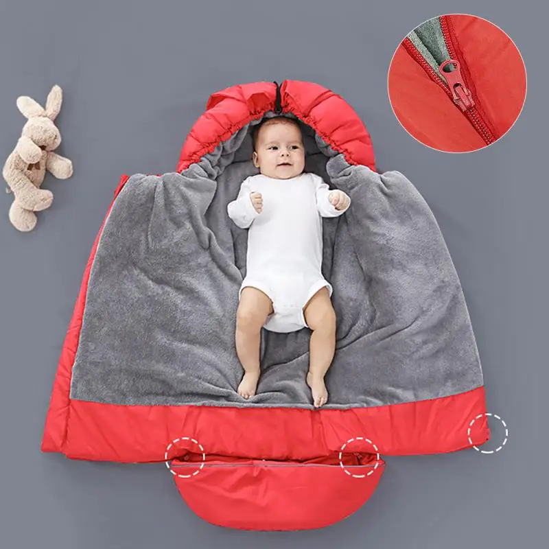 

New Style Children Lazy Warm Sleeping Bag Sleep Suit Stroller Winter Windproof Thick Sleep Sacks Blanket Swaddling Wrap Slee HWC