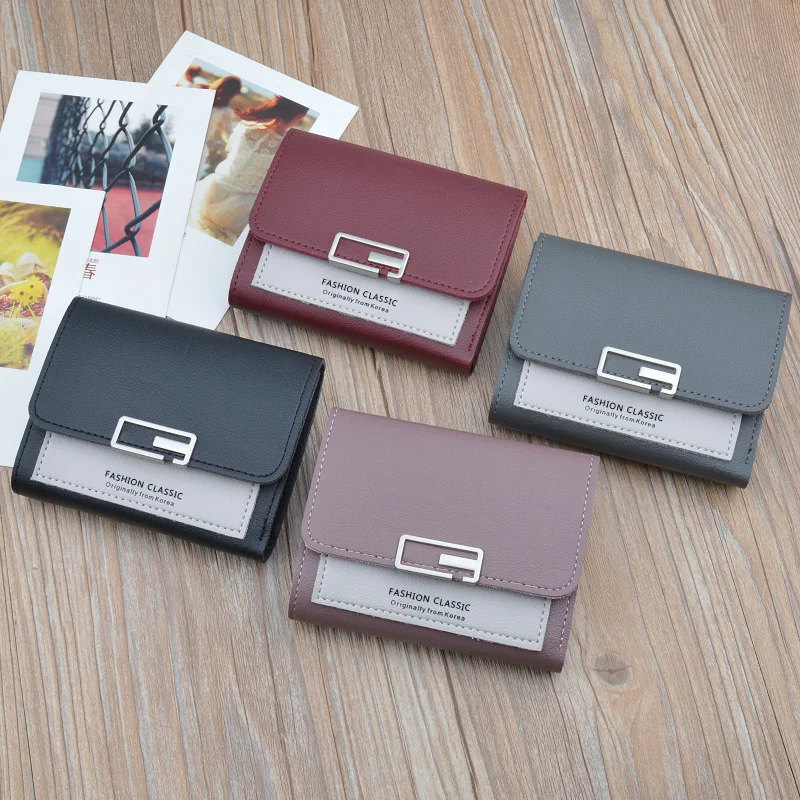 Новый женский кошелек женская короткая версия студенческий простой модный для