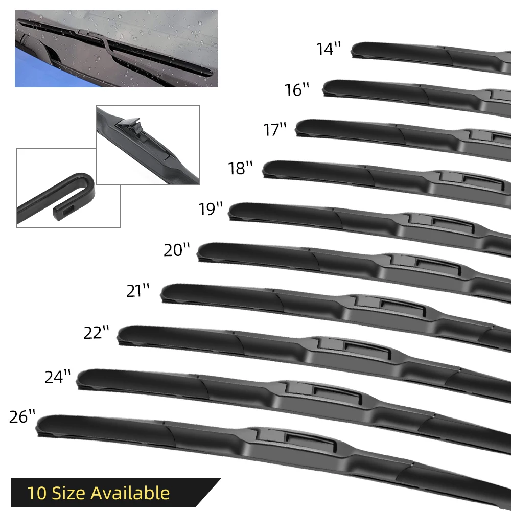 Универсальный u-образный Тип Hybird стеклоочистителя Натуральный Прочная резиновая