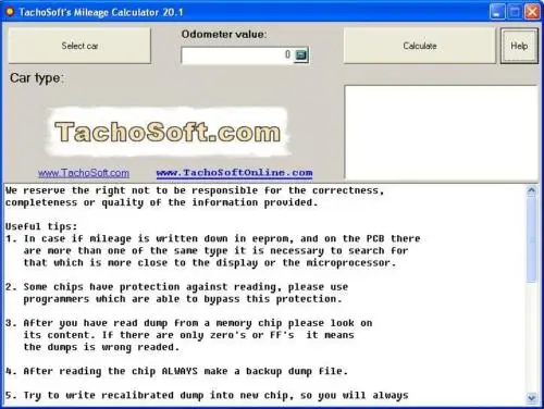 

Калькулятор пробега TachoSoft v21.5