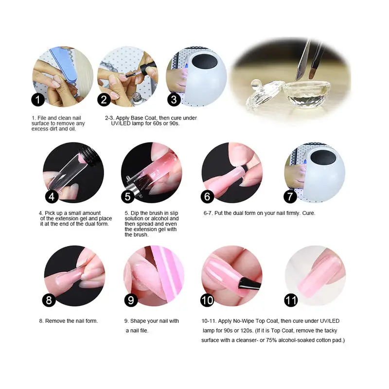 

HNM Glossy Shimmer Glitter Extension Nail Gel Polish Soak Off Varnish Primer UV LED Gel Polish Salon Manicure 30G