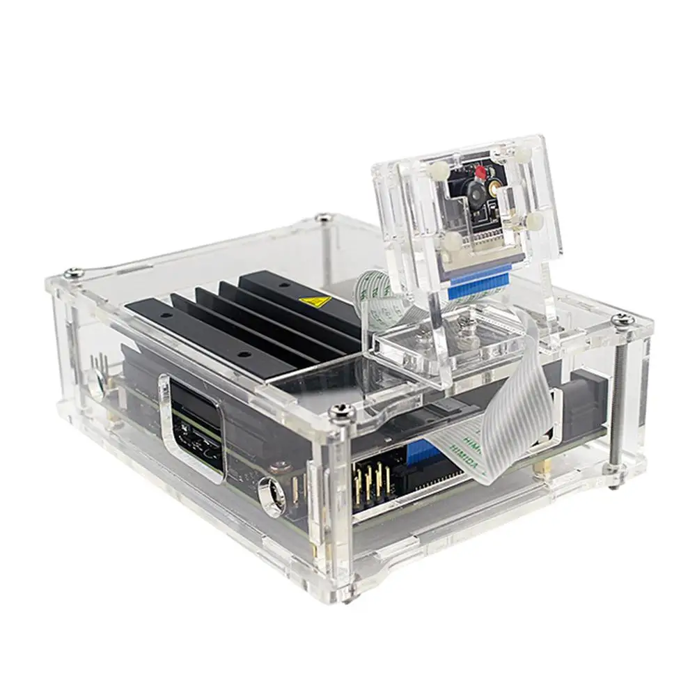 

Durable Protetive Enclosure Case with Camera Holder Lightweight Clear Acrylic Shell Housing Cover for NVIDIA Jetson Nano
