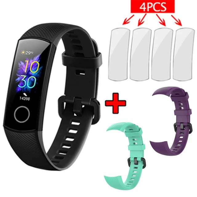 add green purple Смарт-браслет huawei Honor band 5 AMOLED huawei smartwatch с кислородом крови пульсометр ftness трекер сна спортивные часы - Цвет: add green purple