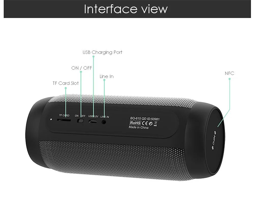 DHL BQ-615 Pro портативные музыкальные цветные bluetooth-колонки светодиодный беспроводной NFC Hands-Free Bass стерео адаптер-звукосниматель поддержка tf-карты