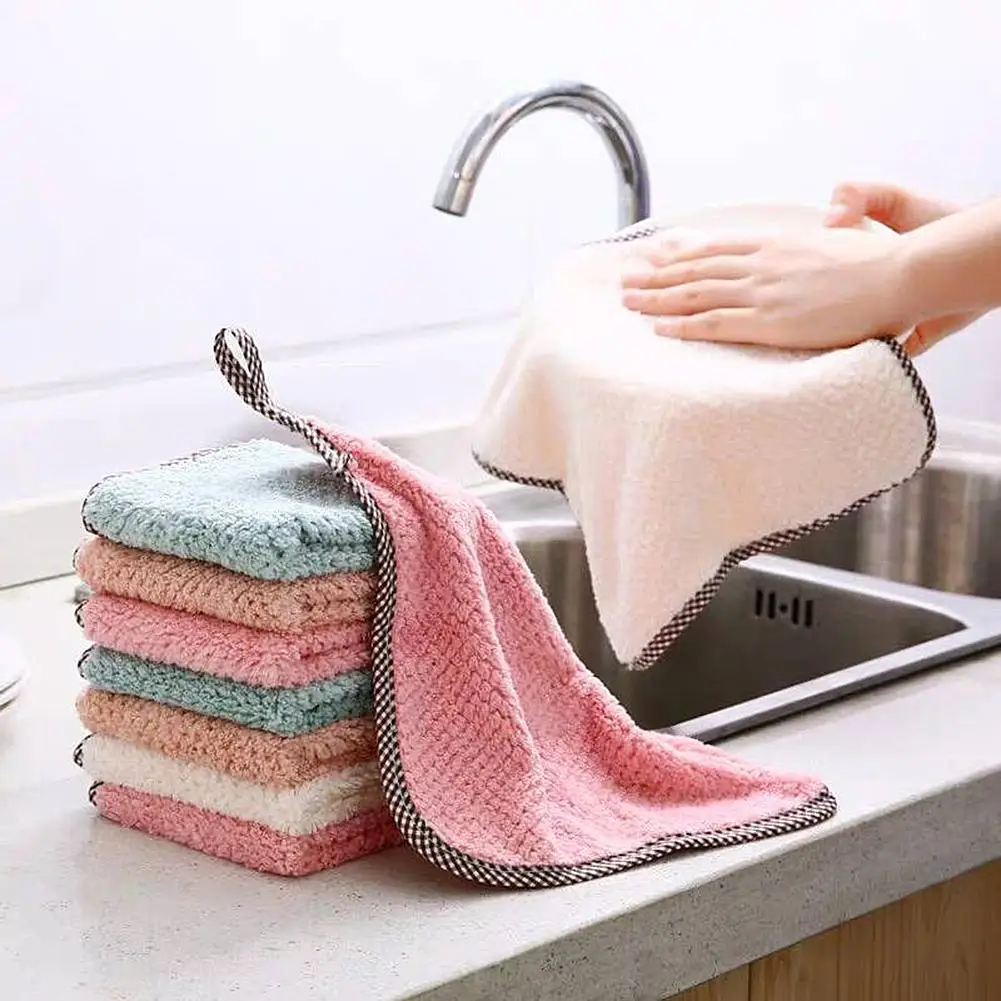 

1pc Super Absorbent Microfiber Kitchen Cloth High-efficiency Tableware Household Cleaning Dish Towel Kitchen Rags Wash Cloths