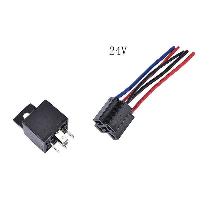 1Set DC 12V/24V 40A AMP Relay & Socket SPDT 5 Pin Wire YCL-12V-C JD1914 For Auto Car Truck Accessories | Строительство и