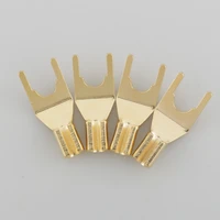 50pieces audio grade gold plated spade for speaker cable y terminal adapter