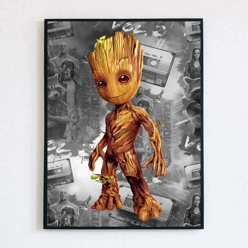 

MARVEL Canvas Comics Poster Super Hero Avengers Captain America & Thanos Anime Canvas Print Art Decor Wall Birthday Gifts Boys