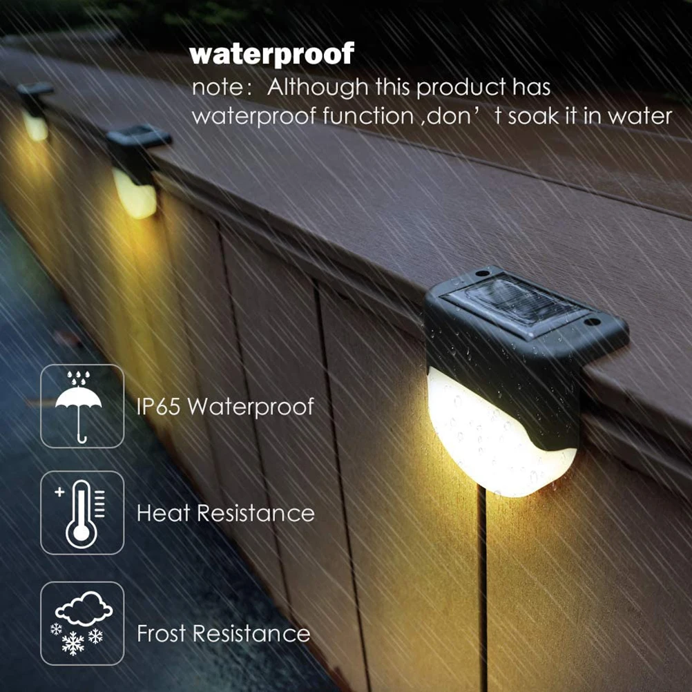 

6PCS Solar Deck Lights Color Changing Solar Light Outdoor Waterproof Solar Step Lamp For Fence Patio Yard Steps Solar Led Lights