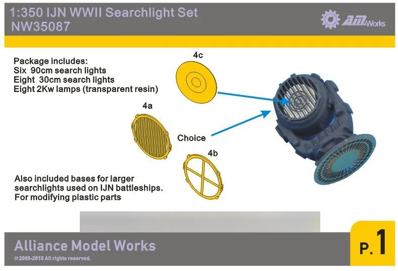 

1/350 Model Accessory IJN WWII Searchlights (Resin+Etching Sheet) NW35087 Modeling Upgrade Kits