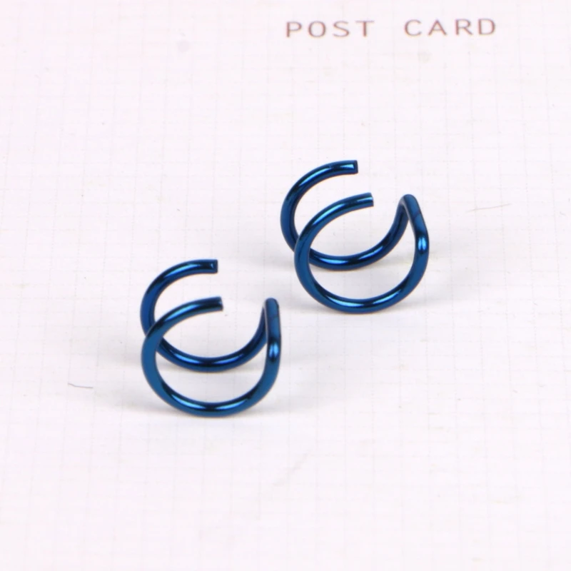 Титановые 2 кольца клипсы для ушей на спиральный хряща кольцо без пирсинга