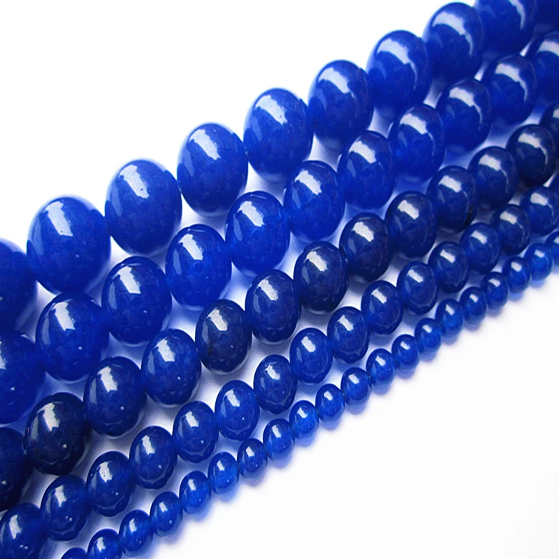 Темно синий халцедон DIY ручной работы Хрустальный Браслет украшения/ожерелье